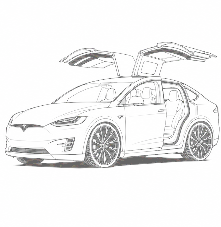 Tesla Model X mit Falcon Wings